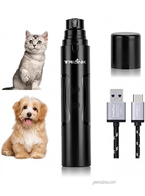 Dog Nail Grinder – 2 Speeds Pet Nail Clipper – USB Rechargeable Electric Nail Trimmer – 3 Polisher Ports for Dog and Cat's Nail Cutter – Low Noise Trimming with LED Light Grooming Scissors Tool