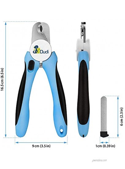 Dudi Dog Nail Clippers for Medium and Large Breeds with Nail File Razor Sharp Stainless Steel Blades Non Slip Handles Suited for Medum and Large Animals and Pets