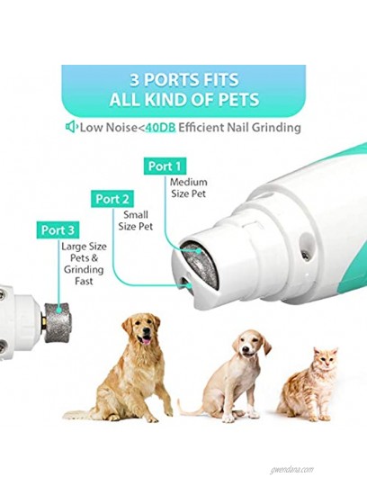 FOCUSPET Dog Nail Grinder Pet Nail Clipper Nail Trimmer for Small Medium Large Dogs&Cats with Dog Nail File& Nail Cipper 3 Sanding Ports Shaping Smoothing Portable & Rechargeable