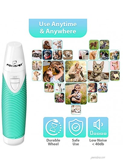 FOCUSPET Dog Nail Grinder Pet Nail Clipper Nail Trimmer for Small Medium Large Dogs&Cats with Dog Nail File& Nail Cipper 3 Sanding Ports Shaping Smoothing Portable & Rechargeable