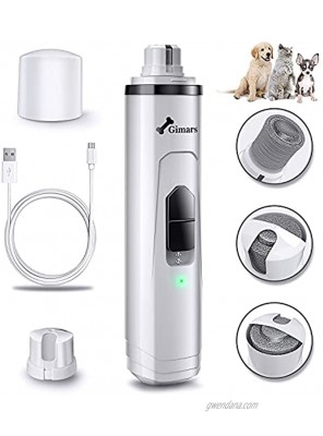 Gimars Upgraded Super Powerful 10000rpm Dog Nail Grinder Trimmer Electric Quiet 50db Painless 2 Speed Pet Paws Nail Trimmer Grooming Smoothing for Small Medium Large Dogs Cats