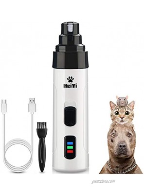 HeiYi Pet Nail Grinder Low Noise 2 Speed Dog Nail Grinder Pet Nail Trimmer 3 Ports Rechargeable Cordless Painless Paws Grooming & Smoothing for Small Medium Large Dogs & Cats