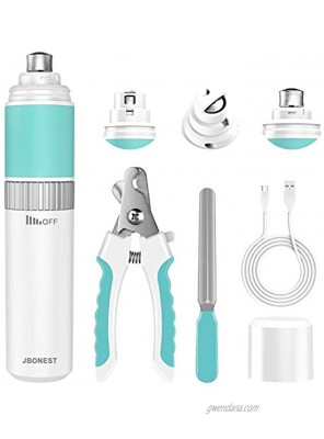 JBONEST Dog Nail Grinder Upgraded- Professional Rechargeable Stepless Speed Rechargeable Pet Nail Trimmer with Clipper,Quite Low Noise,20h Long Working Time for Large Medium Small Dogs Cats Pets