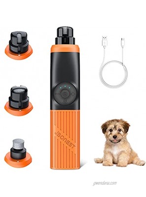 JBONEST Dog Nail Grinder with 2 LED Light Professional 3-Speed Powerful Electric Pet Nail Trimmers 20h Working Time,Quiet Painless Paws Grooming & Smoothing for Small Medium Large Dogs and Cats