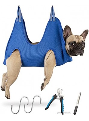 Kkiimatt 5 in 1 Pet Grooming Hammock Breathable Dog Hammock Restraint Bag for Pet Dog Grooming Helper for Bathing Washing Grooming and Trimming Nail