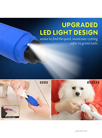 Qtezoo Dog Nail Grinder with LED Light Electric 3-Speed Pet Nail Trimmer with LED Digital Display and 2 Grinding Wheels Quiet Painless Paws Grooming Smoothing Kit for Large Medium Small Dogs & Cats.