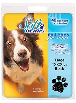 Soft Claws Large Black Nail Caps for Dogs 15-20 lbs Canine Paws