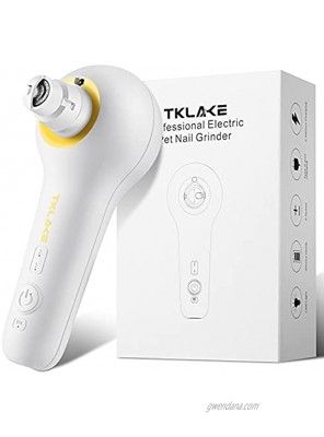 TKLake Dog Nail Grinder with LED Light Low Noise 2-Speed Rechargeable Dog Nail Trimmers Professional Ergonomic Painless Paws Grooming & Smoothing for Small Medium Large Dogs and Cats