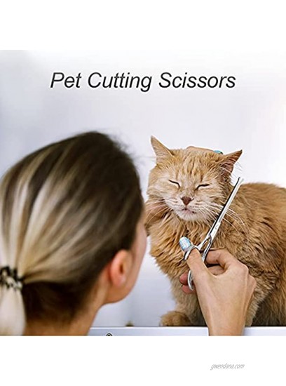 Dog Grooming Scissors Kit with Safety Round Tips CIICII 6.5 Inch Professional Pet Grooming Scissors SetDog Cat Hair Thinning Trimming Cutting Shears with Curved Scissors for DIY Home Salon