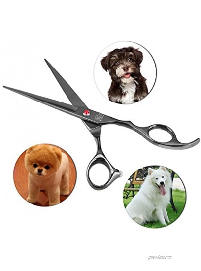 Dog grooming scissors set kit table cutting face paws groomer Thinning Straight Curved shear buttercut blades large finger holes professional supplies for small dogs cats horses