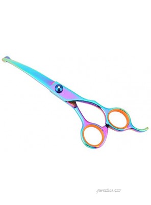 Mogoko Cat Dog Curved Scissors with Safe Round Tip Stainless Steel Pet Grooming Shears