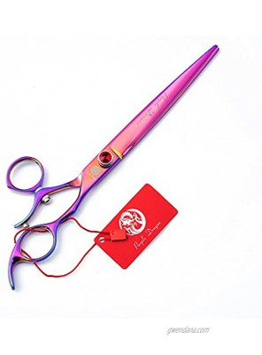 Purple Dragon 8.0 inch Professional Swivel Pet Dog Grooming Hair Cutting Scissor Shear with Bag Perfect for Pet Groomer or Home DIY Use
