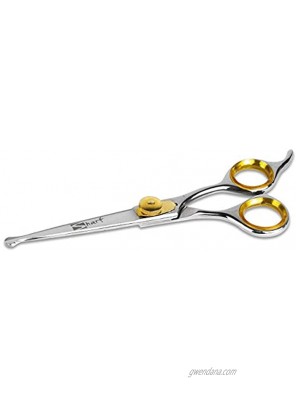 Sharf Dog Grooming Scissors Gold Touch 6.5 Inch Straight Professional Dog Grooming Shear with Safety Round Tip