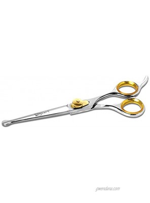 Sharf Dog Grooming Scissors Gold Touch 7.5 Inch Straight Sharp Professional Pet Grooming Shear with Safety Round Tip Ball Point for Safe and Easy Use for Cat or Dog Grooming