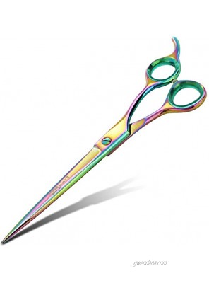 Sharf Professional 8.5" Rainbow Pet Grooming Scissors: Sharp 440c Japanese Clipping Shears for Dogs Cats & Small Animals| Rainbow Series Hair Cutting Clipping Scissors w Easy Grip Handles