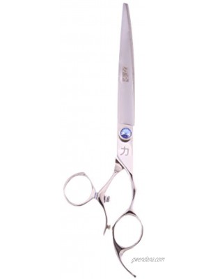 ShearsDirect Japanese 440C Stainless Steel Curved Shear with Swivel Off Set Handle Design 8-Inch