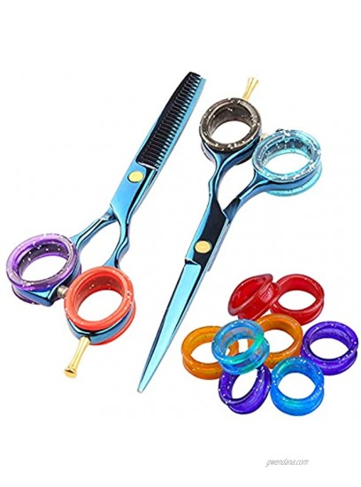 Silicone Scissors Finger Rings 8 PCS Barber Hair Shears Thumb Rings Grips Inserts Soft Finger Protector Ring Scissor Accessories for Grooming Scissors Pet Shears Red Blue Purple Orange