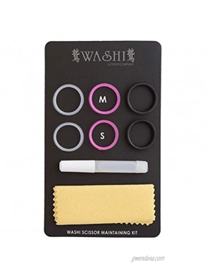 Washi Shear & Scissor Maintenance Kit Includes Cleaning Cloth Shear Oil and 6 Finger Sizing Rings. Accessories for Hair Stylists and Pet Groomers