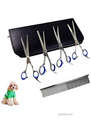 XIANXUN Professional Dog Grooming Scissors Kit 6 Inch Pet Grooming Comb Thinning Shears