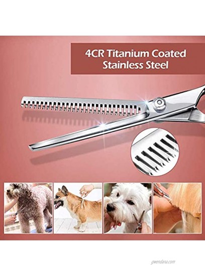 YL TRD Dog Grooming Scissors Kit Hair Cutting Set Pet trimmer kit Dog Shears for Grooming Thinning Shears Curved Scissors Grooming Comb for Dogs Rabbits Cats Grooming Tools