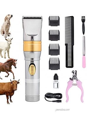 Audoc Professional Pet Hair Clippers with Comb Guides Nail Clipper Kit Nail File for Dogs Cats Horses and Other House Animals Pet Grooming Kit Set