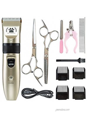 COTTILE Dog Grooming Clippers Rechargeable Electric Low Noise Cats Shaver Kit Professional Cordless Quiet Dogs Painless Trimmer for Small and Large Pet