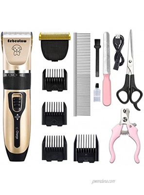 Eebeotow Dog Grooming Clippers Cordless Rechargable Hair Clippers Set for Dogs Professional Dog Grooming Clippers,Low Noice Dog Nail Clippers for Small Dog