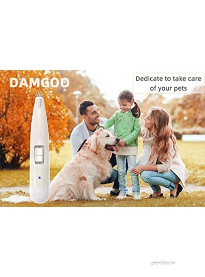 Electric Dog Paw Fur Trimmer Cordless Ear Hair Clipper Small Cats Dogs Clippers Light up Puppy Grooming Clippers 2 Speeds Rechargeable Cat Trimmer Quiet Grooming for Paw Eyes Ears Face Rump Easter