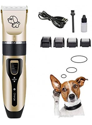 Glosell Dog Grooming Kit Low Noise Electric Quiet Rechargeable Cordless Pet Hair Thick Coats Clippers Trimmers Set Suitable for Dogs Cats and Other Pets