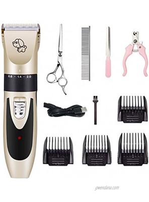 HATALKIN Dog Clippers Professional Low Noise Rechargeable Pet Hair Grooming Clippers Kit Cordless Electric Clipper Shaver for Small Large Dogs Cats Animals Silver