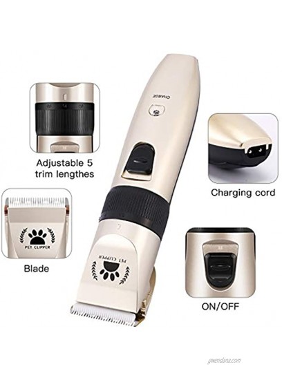 ICHECKEY Dog Clippers Professional Dog Shaver Clippers Dog Grooming Kit Cordless Trimmers Clippers Quiet Pet Clippers Low Noise Rechargeable Electric Pet Clipper for Dogs Cats Petsa and Other Animal