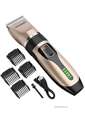 IOKHERIA Dog Grooming Clippers Professional USB Rechargeable Cordless Dog Clippers Kit Duty 3.7V Power Low Noise Dog Hair Clippers with LED Display for Large Dogs Cats and Other Pets