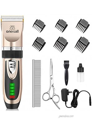 oneisall Dog Clippers Low Noise 2-Speed Quiet Dog Grooming Kit Rechargeable Cordless Pet Hair Clipper Trimmer Shaver for Small and Large Dogs Cats Animals