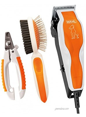 WAHL Groom Pro Pet Clipper Combo Kit for Thick Heavy Coats with Nail Clippers & Double Sided Pin Bristle Brush Model 9308-100