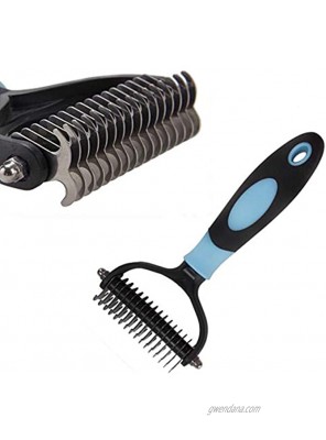 516 2-Sided Pet Rake Brush&Pet Hair Removal Tool &Pet Comb&Pet Dematting Tools&Pet Combs for Lager Dogs&Dog Brush for Grooming 16 Double-Sided Hooks of 6.8 inches dust Removal Tool Blue