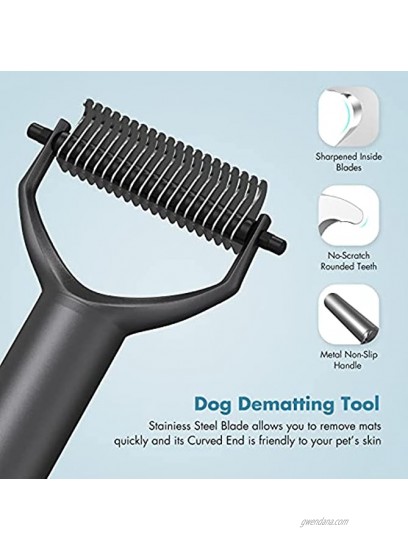 Aumuca Undercoat Rake for Dogs Detachable Dematting Tool for Dogs Puppy Brush for Removing Matted Hair & Tangles for Medium and Long Hair Cats & Dogs Metal Handle