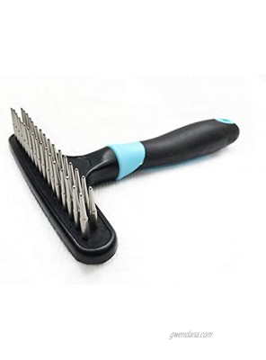 Dog rake deshedding dematting Brush Comb Undercoat rake for Dogs Cats matted Short ,Long Hair Coats Brush for Shedding Double Row Stainless Steel pins Reduce Shedding by 90%