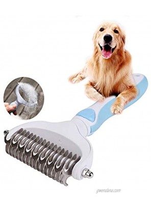 Folomie Pet Grooming Tool Dematting Comb with 2 Sided for Cats & Dogs Professional Undercoat Grooming Rake Brush Double Sided
