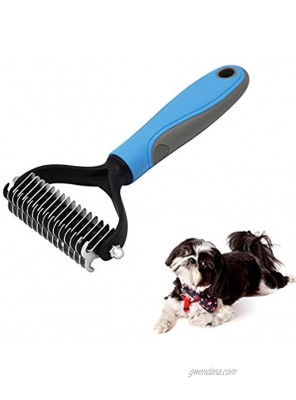 GREETY Pet Grooming Tools Dematting Brush Special Comb for Double-Sided and Undercoat Rake Does Not Hurt Skin Shedding and Hair Removal Suitable for Cats and Dogs with Medium and Long Hair