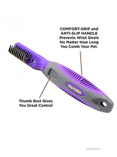 Mat Remover by Hertzko – Grooming Comb Suitable for Dogs Cats Small Animals Great Tool for Removing Tangles Mats Knotted or Dead Hair