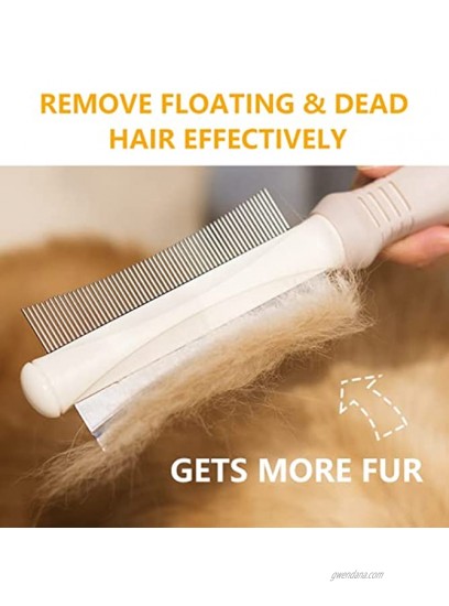 MIU PET 2 in 1 Dog & Cat Deshedding Brush & Grooming Comb Double Sided Professional Brush for Short Medium or Long Hair Effectively Remove Dead & Floating Hair