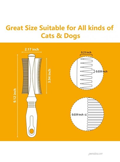 MIU PET 2 in 1 Dog & Cat Deshedding Brush & Grooming Comb Double Sided Professional Brush for Short Medium or Long Hair Effectively Remove Dead & Floating Hair