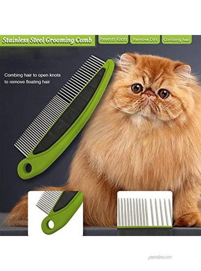 Adromy Pet Grooming Kit Dog & Cat Groomer Brush Set Steel Pet Comb for Removing Matted Fur Pet Grooming Gloves for Short Long Fur Cats Puppy Pet Hair Remover Brush Lint Remover 3pcs