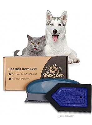 Baylee & Me Pet Hair Remover Brush Fur Remover for Car Detailing Furniture Detailing 2-Pack Brush Set with Big and Small Brush in Blue Pet Hair Remover for Couch Reusable and Washable