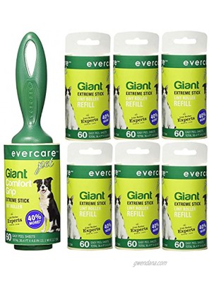 Evercare Pet Bundle  Giant Pet Roller REFILLS 6 Pack Dark Green