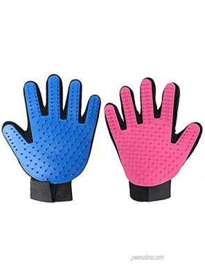 HIVVI Enhanced Five Finger Pet Grooming Glove for Cats & Dogs 1 Pair