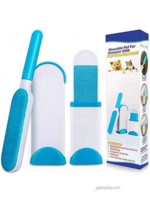 Pet Hair Remover Pet Fur Remover Cat Hair Remover Dog Hair Remover Lint Brush Pet Hair Remover Brush with Self-Cleaning Base Efficient Double-Sided Perfect for Clothing Couch Carpet Furniture