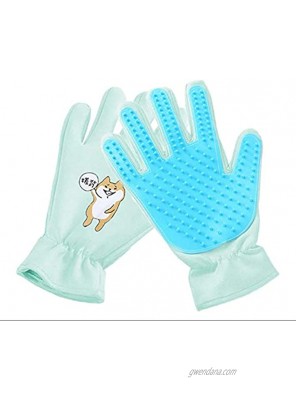 XINYAO Pet Grooming Glove Efficient Pet Hair Remover Mitt,Gentle dusting Brush Gloves,Size Fit All Works for Dogs,Horses,Cats and Other Animals 1-Pair