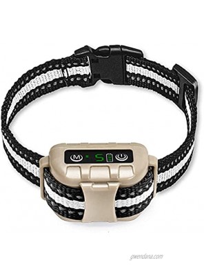 Bark Collar for Large Dog Rechargeable Bark Shock Collar Bark Collar for Medium Dogs Anti Barking Collar with Adjustable Sensitivity and Intensity Beep Vibration No Bark Collar