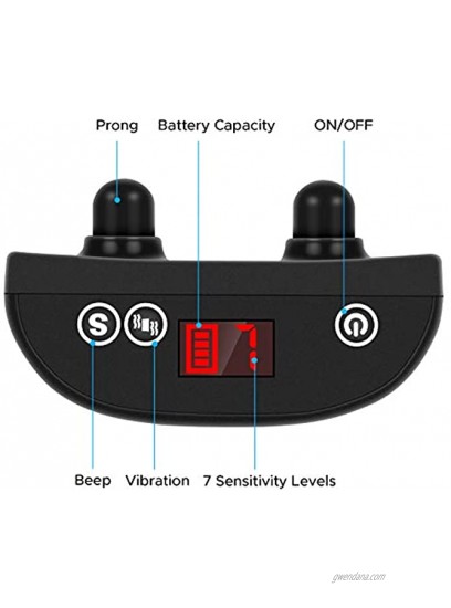BATVOX Bark Collar Rechargeable No Shock Dog Barking Collar with Smart Chip 7 Adjustable Sensitivity Vibration，Sound for Small Medium Large Dogs 2021 Upgraded